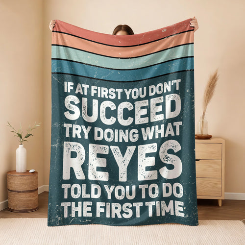 If At First You Don’t Succeed Retro Green Fleece Blanket REYES 13K1 BK29