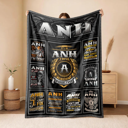 ANH Personalized Blanket | Custom Name Cozy Throw Gift 13K4-BK2