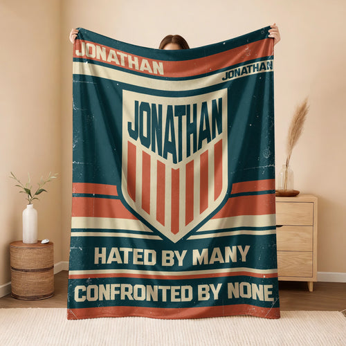 Hated By Many Confronted By None Retro Fleece Blanket JONATHAN 13K1 BK58