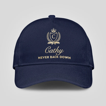 Never Back Down Luxury Crest Navy Cap CATHY 13K1 C167PF