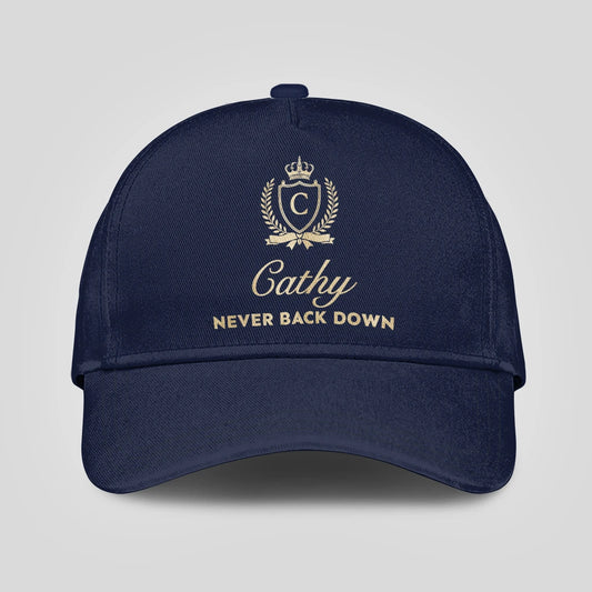 Never Back Down Luxury Crest Navy Cap CATHY 13K1 C167PF