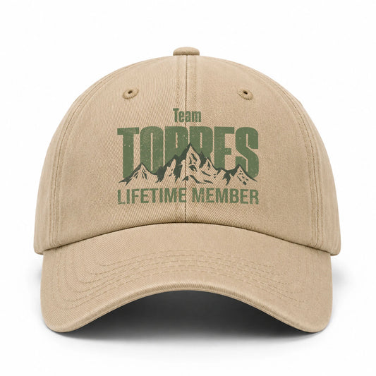 Team Your Name Lifetime Member Mountain Cap TORRES 13K1 C58PF