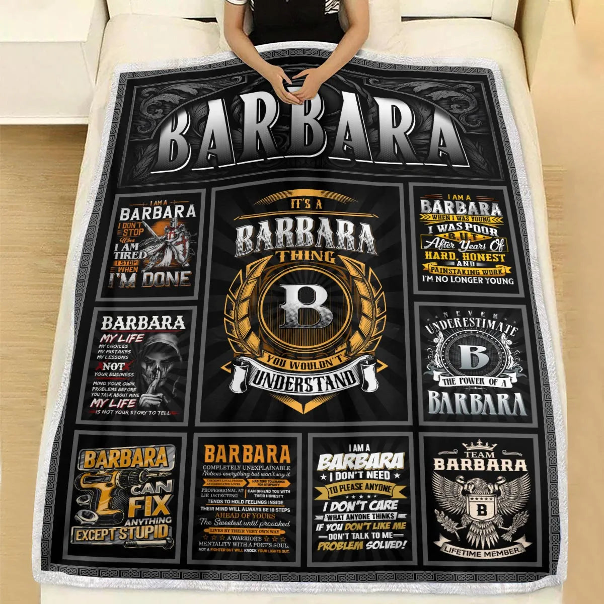 BARBARA Personalized Blanket | Custom Name Cozy Throw Gift 13K1-BK2
