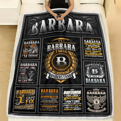 BARBARA Personalized Blanket | Custom Name Cozy Throw Gift 13K1-BK2