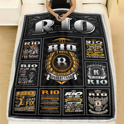 RIO Personalized Blanket | Custom Name Cozy Throw Gift 13K3-BK2