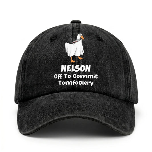 Off To Commit Tomfoolery Funny Goose Washed Cap NELSON 13K1 C131PF
