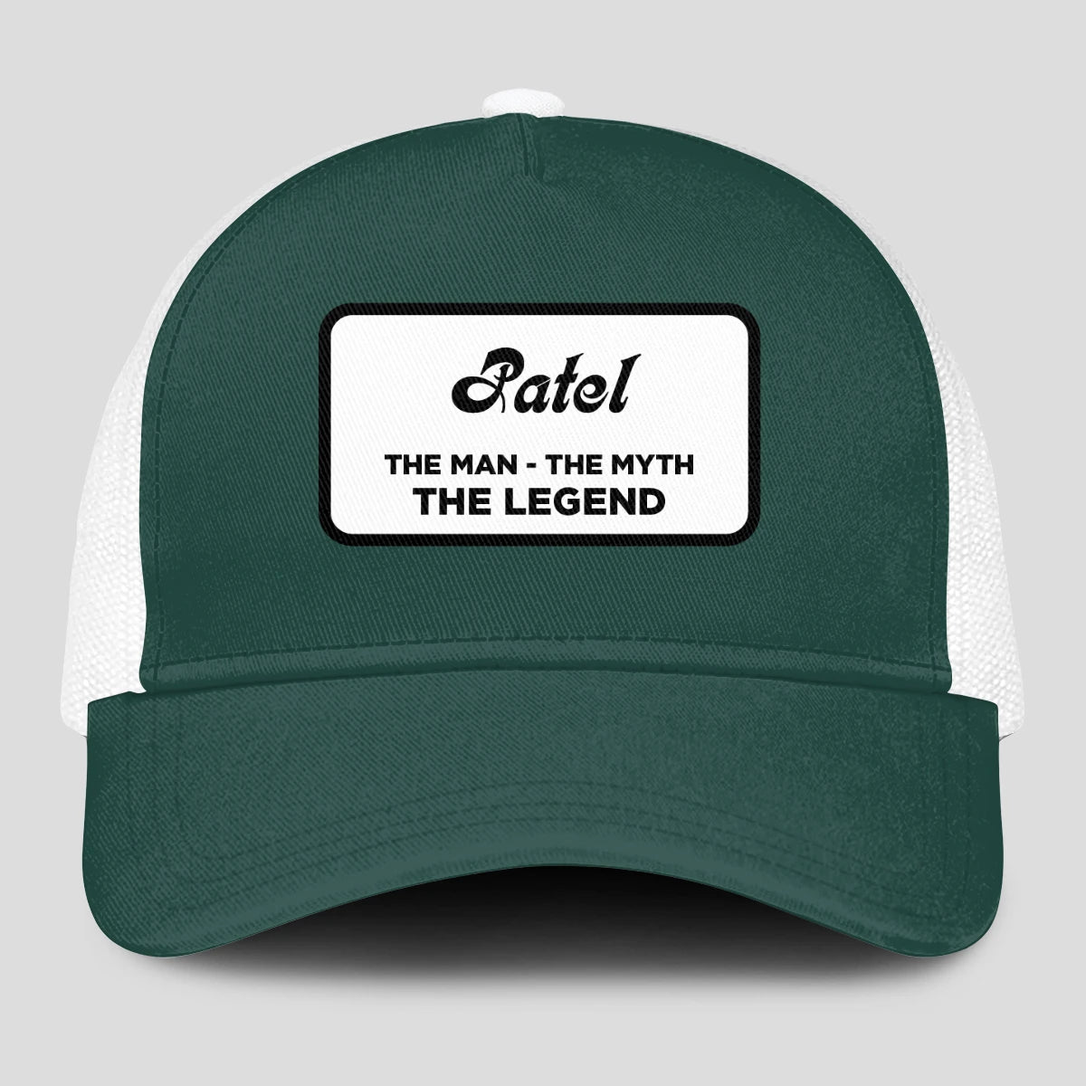 The Man The Myth The Legend Green And White Mesh Cap PATEL 13K1 C198PF