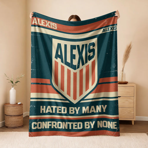 Hated By Many Confronted By None Retro Fleece Blanket ALEXIS 13K1 BK58