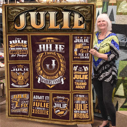 JULIE Personalized Blanket | Custom Name Cozy Throw Gift 13K1-BK4