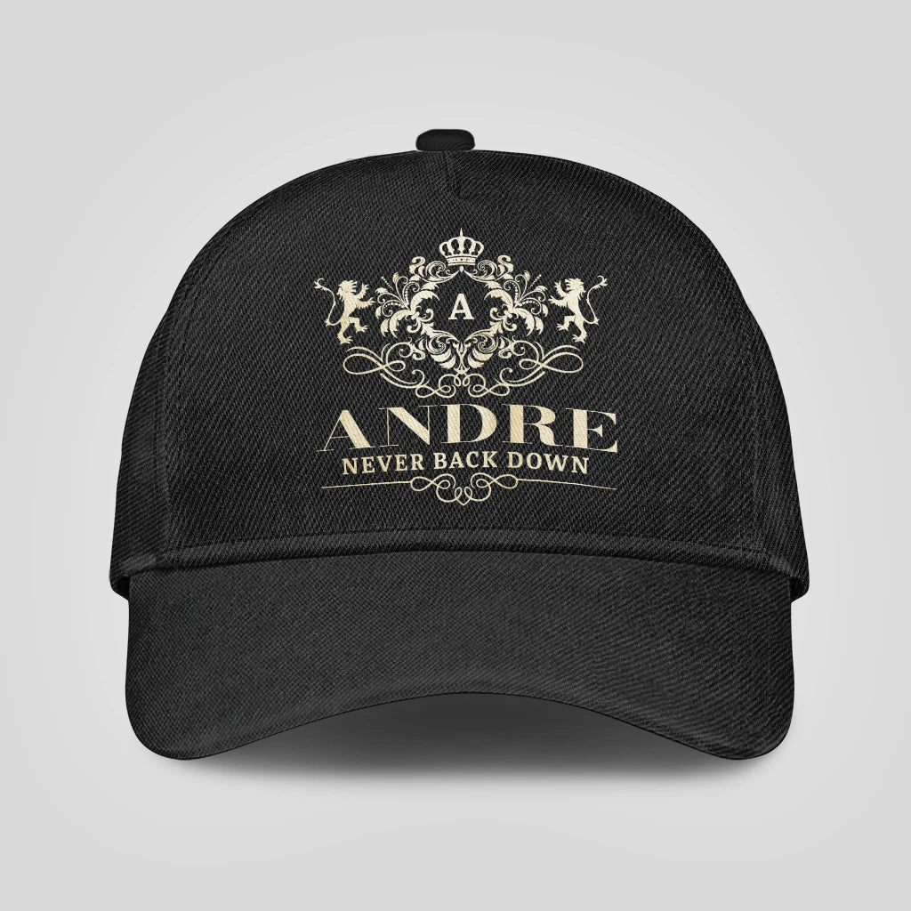 Never Back Down Royal Style Black Cap ANDRE 13K1 C179PF
