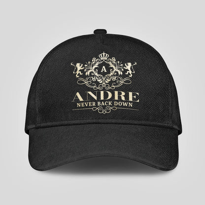 Never Back Down Royal Style Black Cap ANDRE 13K1 C179PF