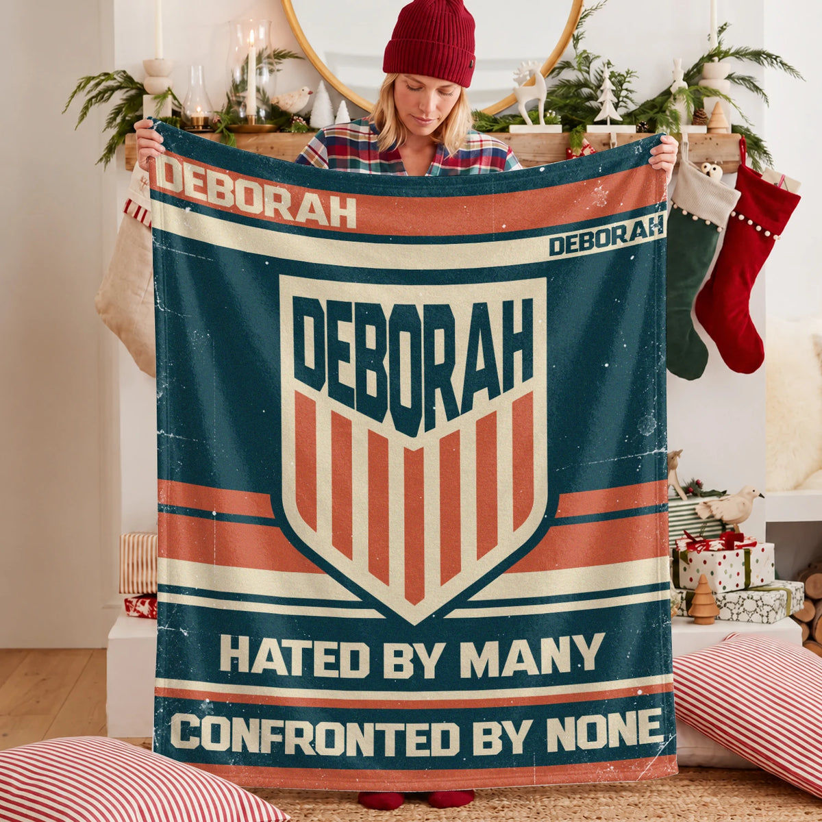 Hated By Many Confronted By None Retro Fleece Blanket DEBORAH 13K1 BK58