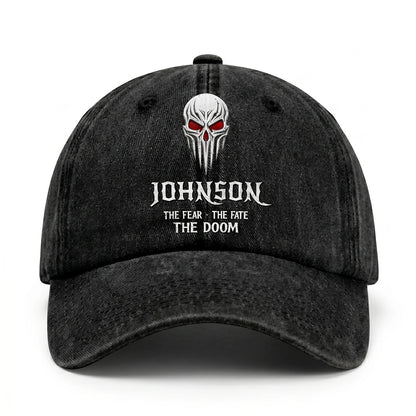 Your Name The Fear The Fate The Doom Skull Washed Cap JOHNSON 13K1 C98PF
