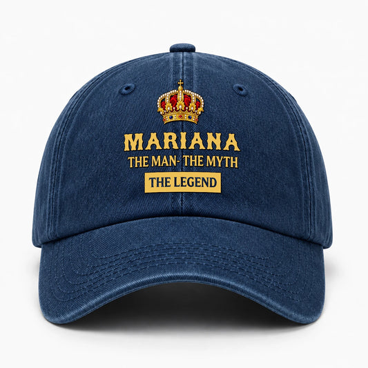 The Man The Myth The Legend King Crown Washed Cap MARIANA 13K1 C146PF