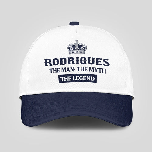 The Man The Myth The Legend King Crown Blue And White Cap RODRIGUES 13K1 C147PF