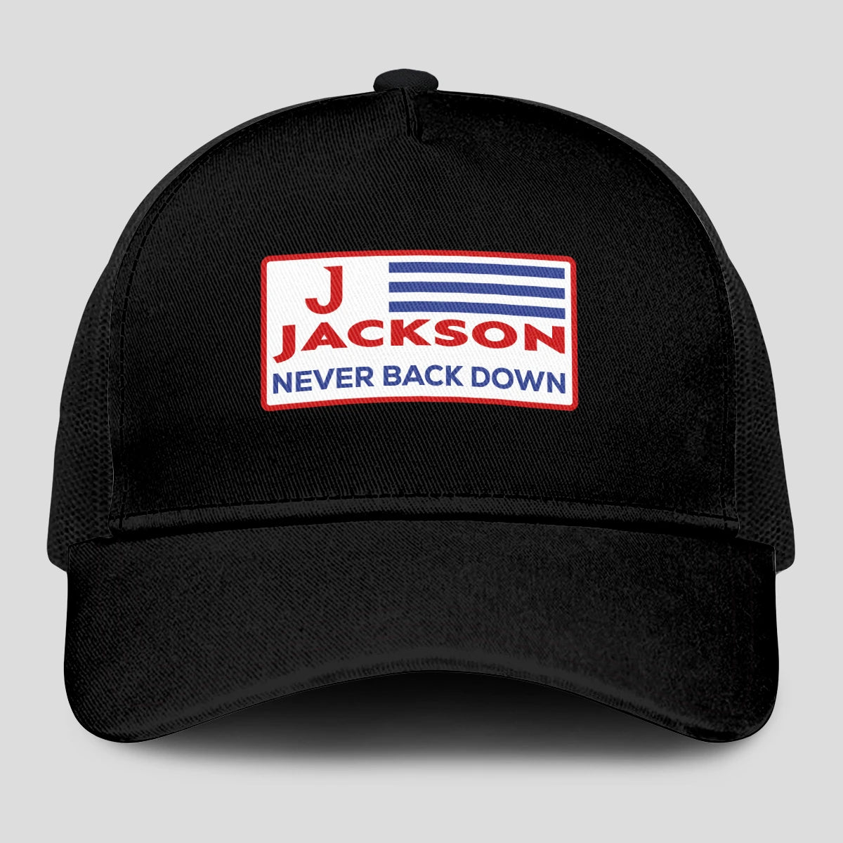 Never Back Down Vintage America Black Mesh Cap JACKSON 13K1 C207PF