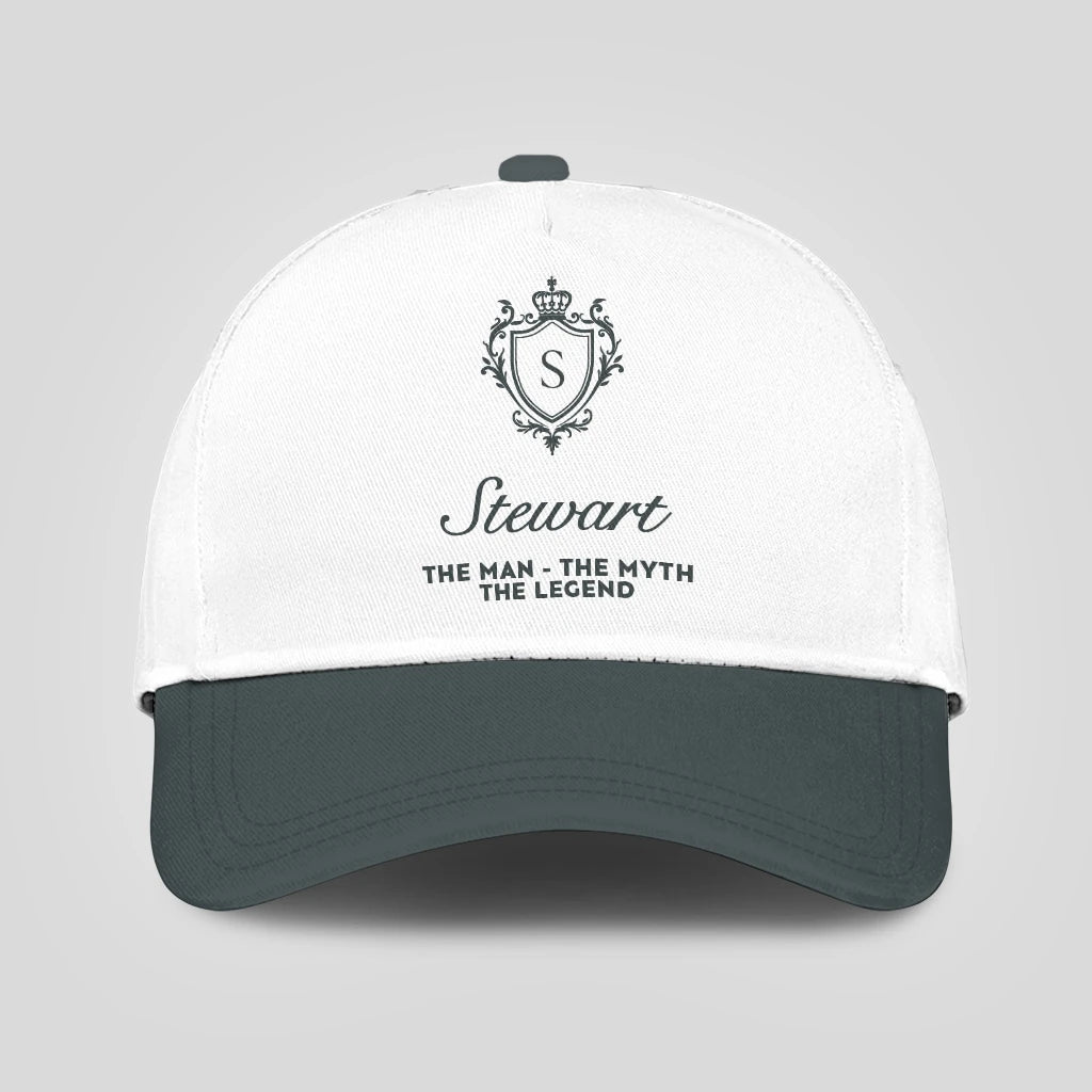 The Man The Myth The Legend Elegant Gray And White Cap STEWART 13K1 C170PF