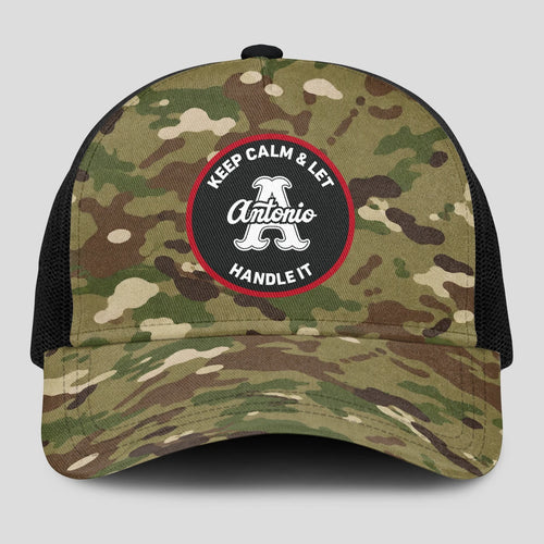 Keep Calm & Let Your Name Handle It Camo Mesh Cap ANTONIO 13K1 C209PF
