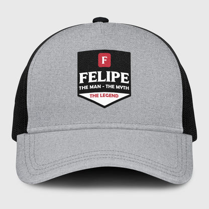 The Man The Myth The Legend Gray Mesh Cap FELIPE 13K1 C189PF