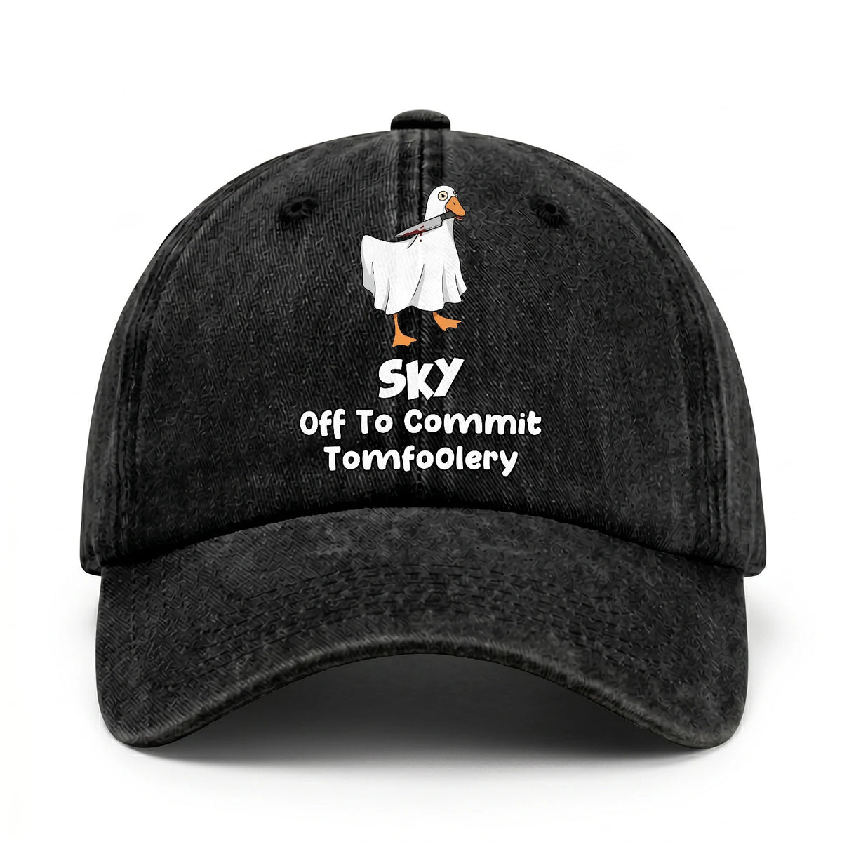 Off To Commit Tomfoolery Funny Goose Washed Cap SKY 13K1 C131PF