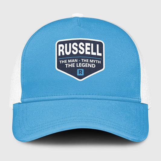 The Man The Myth The Legend Light Blue Mesh Cap RUSSELL 13K1 C190PF