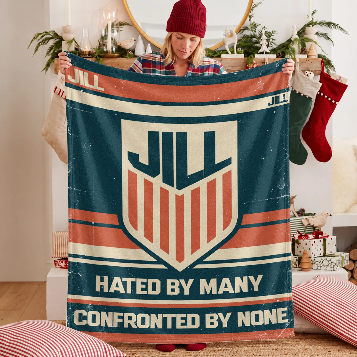 Hated By Many Confronted By None Retro Fleece Blanket JILL 13K1 BK58