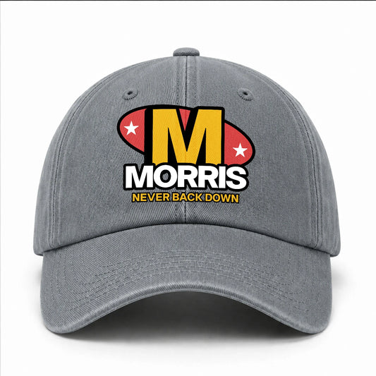 Never Back Down With Your Name And Initial Letter Washed Cap MORRIS 13K1 C82PF