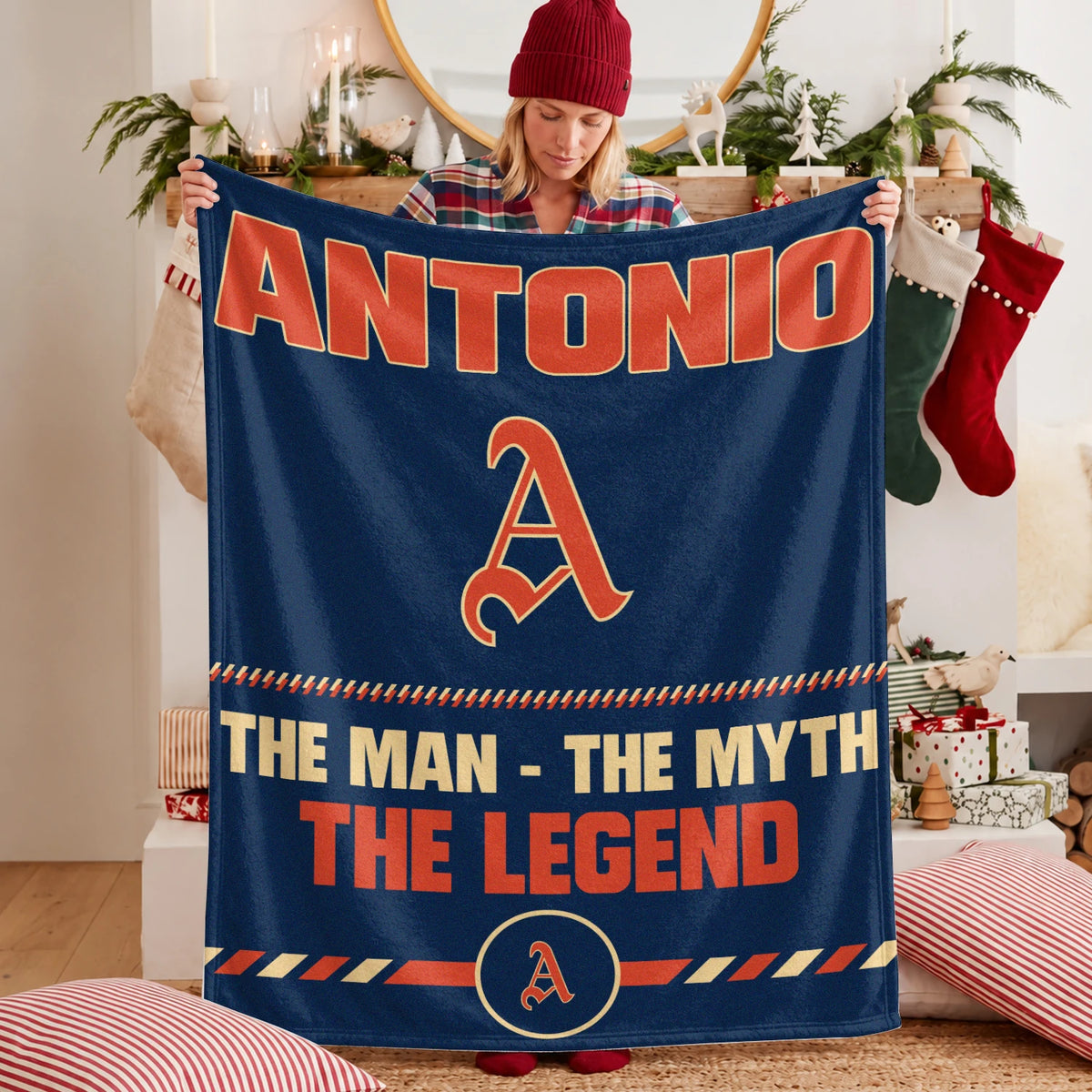 The Man The Myth The Legend Retro Fleece Blanket ANTONIO 13K1 BK53