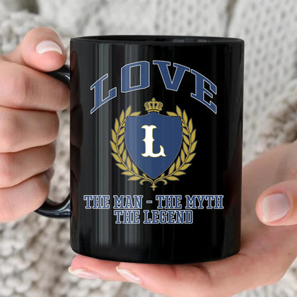 The Man The Myth The Legend Blue And Yellow Logo Mug LOVE 13K1 MG24