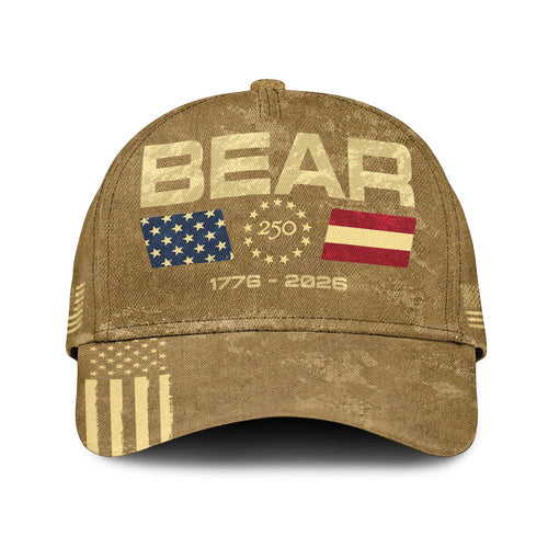 BEAR 13K1-C14PF 250th Anniversary Patriotic Baseball Cap 1776–2026