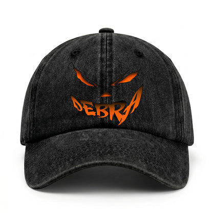 Stay Hungry Pumpkin Chasing Ghosts Funny Washed Cap DEBRA 13K1 C101PF