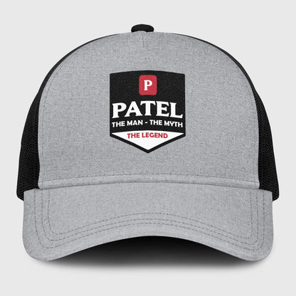 The Man The Myth The Legend Gray Mesh Cap PATEL 13K1 C189PF