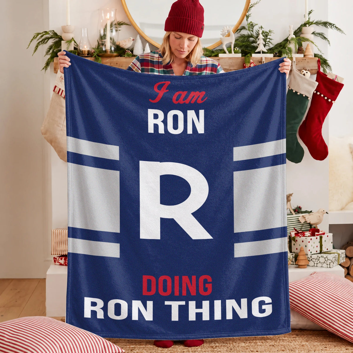 I'm Name Doing Name Things Navy Fleece Blanket RON 13K1 BK51