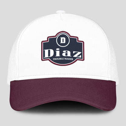 Trouble Maker Burgundy And White Funny Mesh Cap DIAZ 13K1 C201PF