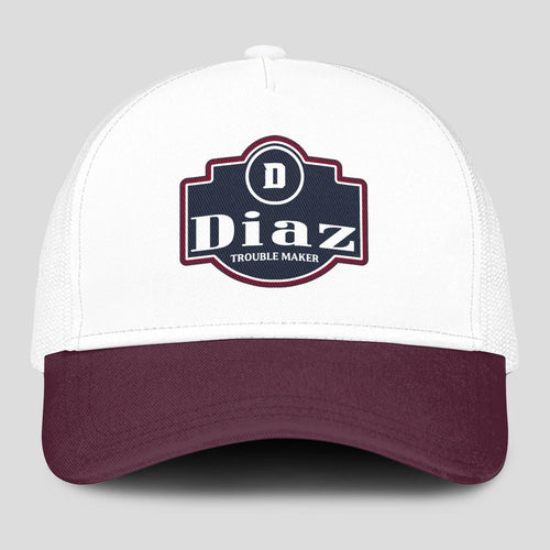 Trouble Maker Burgundy And White Funny Mesh Cap DIAZ 13K1 C201PF