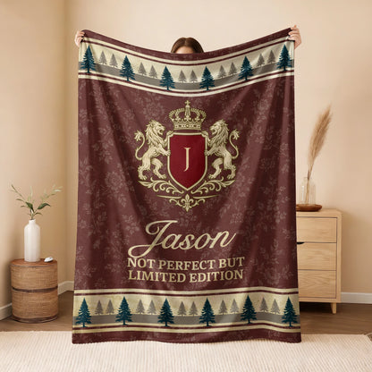 Not Perfect But Limited Edition Burgundy Pine Tree Fleece Blanket JASON 13K1 BK41