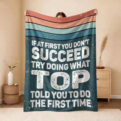 If At First You Don’t Succeed Retro Green Fleece Blanket TOP 13K1 BK29