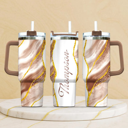 THOMPSON 40oz Personalized Tumbler Cup with Straw | Custom Stainless Steel Mug 13K1-TB1