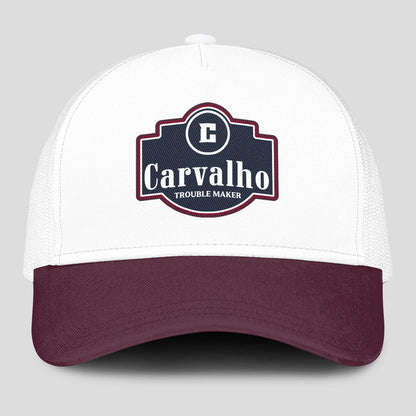 Trouble Maker Burgundy And White Funny Mesh Cap CARVALHO 13K1 C201PF