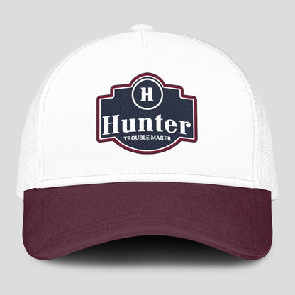 Trouble Maker Burgundy And White Funny Mesh Cap HUNTER 13K1 C201PF