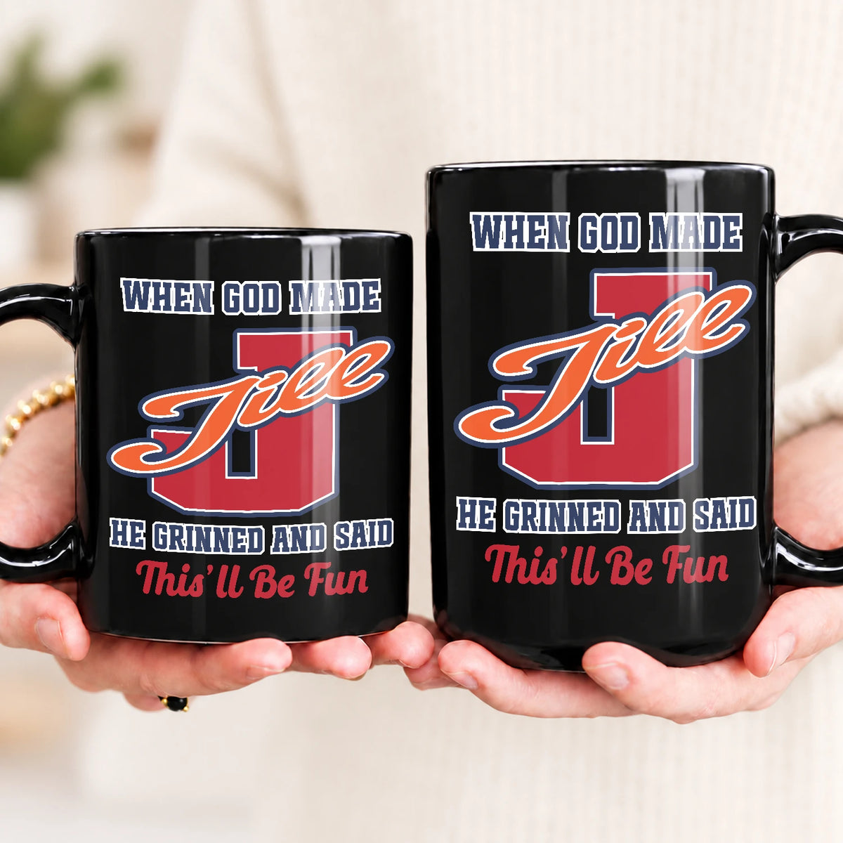 When God Made Your Name Personalized Baseball Mug JILL 13K1 MG07