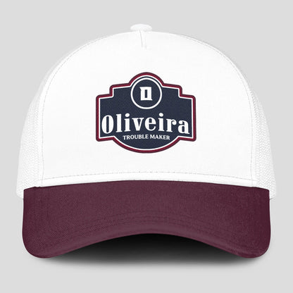 Trouble Maker Burgundy And White Funny Mesh Cap OLIVEIRA 13K1 C201PF