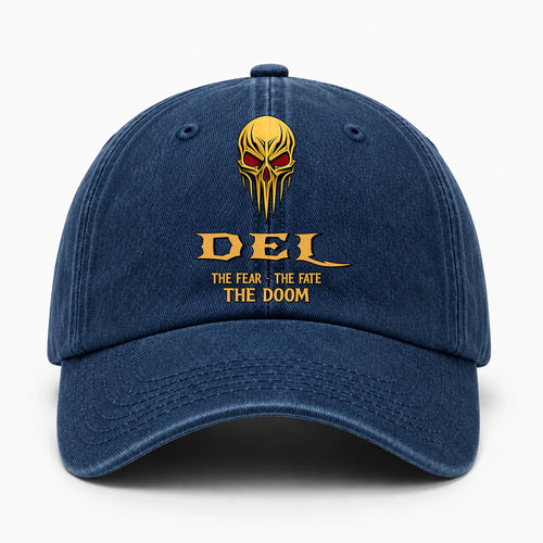 The Fear The Fate The Doom Skull Blue Washed Cap DEL 13K1 C97PF