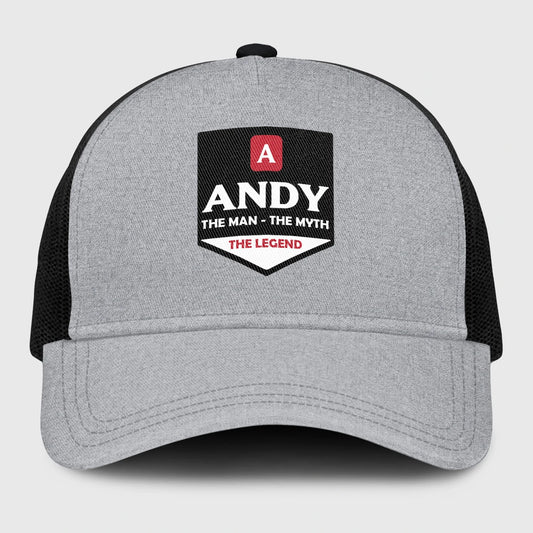 The Man The Myth The Legend Gray Mesh Cap ANDY 13K1 C189PF