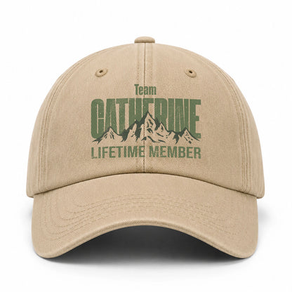 Team Your Name Lifetime Member Mountain Cap CATHERINE 13K1 C58PF