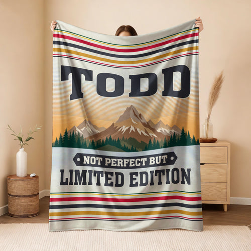Not Perfect But Limited Edition Vintage Mountain Fleece Blanket TODD 13K1 BK45