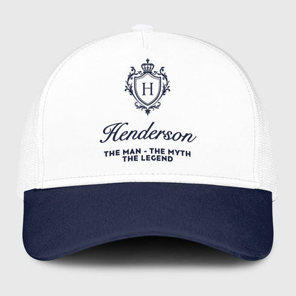 The Man The Myth The Legend Blue And White Baseball Mesh Cap HENDERSON 13K1 C186PF