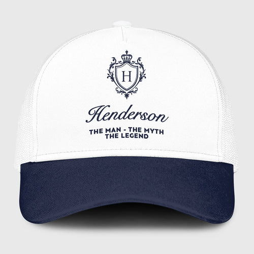 The Man The Myth The Legend Blue And White Baseball Mesh Cap HENDERSON 13K1 C186PF