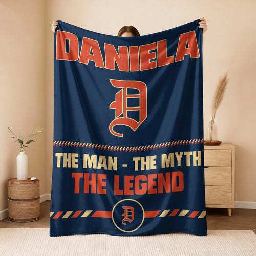 The Man The Myth The Legend Retro Fleece Blanket DANIELA 13K1 BK53