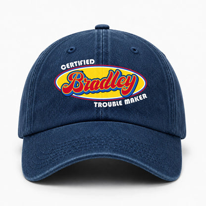 Certified Your Name Trouble Maker Washed Cap BRADLEY 13K1 C73PF